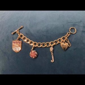Juicy Couture Gold Charm Bracelet & Necklace Set